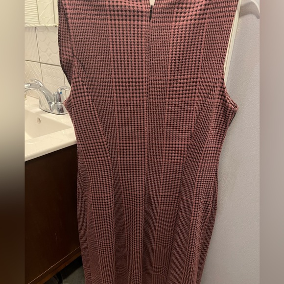 Sharagano sleeveless dress pink and black plaid print - size 10 - Picture 5 of 5